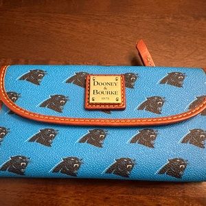 GENTLY USED Dooney & Bourke NFL Panthers Continental Clutch